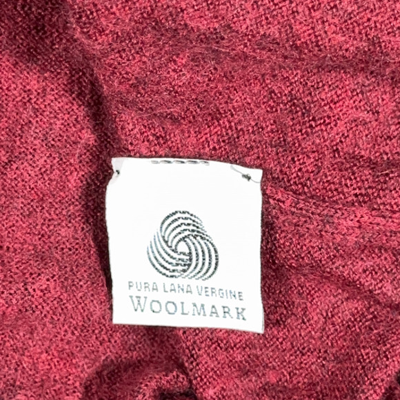 Vintage Bachrach Sweater Adult LARGE Red Merino Wool Italian Made Roll Neck 90s - Picture 7 of 9